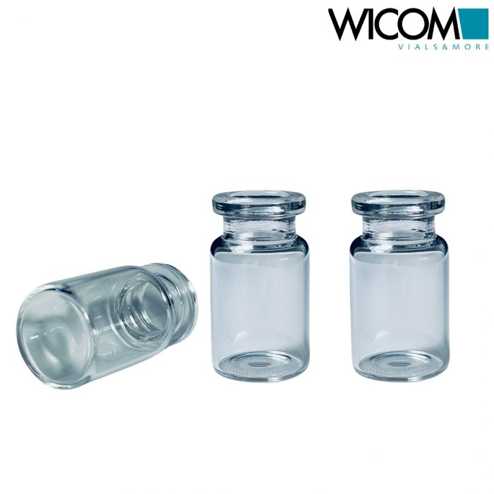 WICOM crimp vial, 20mm, 5ml, clear glass, 22x38.5mm For CTC, Agilent, Perkin Elm...