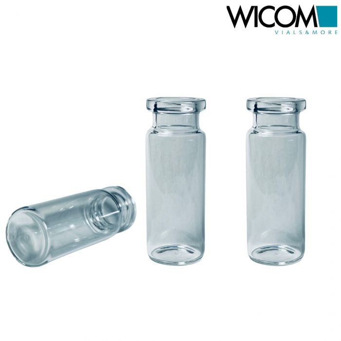 WICOM crimp vial, 20mm, 10ml, clear glass, 20.5x54.5mm