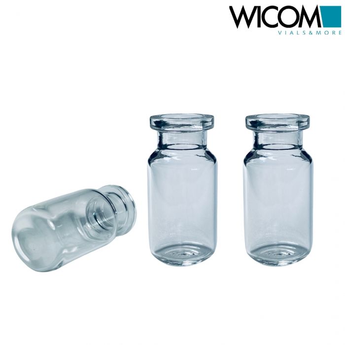WICOM crimp vial, 20mm, 10ml, clear glass, 22x45.5mm for GC Headspace