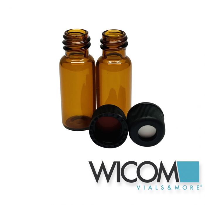 WICOM Combipack, includes 1.5ml screw vial in amber glass and screw caps with Si...