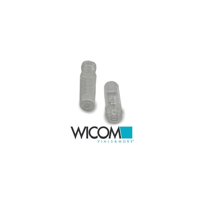 WICOM screw vial, 13mm, 4ml, clear glass, with write-on patch 15x45mm