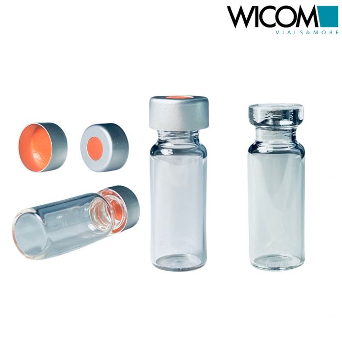 WICOM Combipack, includes 2ml crimp vial in clear glass and aluminium crimp cap ...