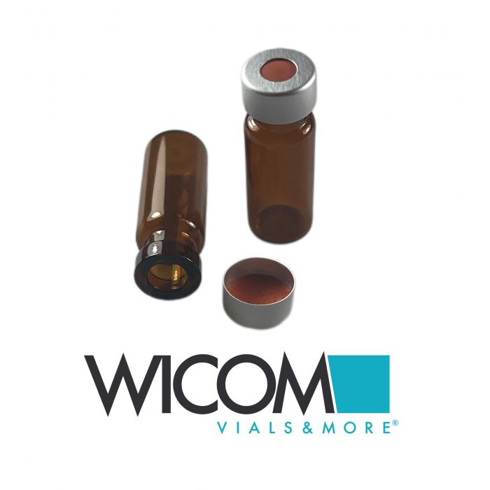 WICOM Combipack, includes 2ml crimp vial in amber glass and Aluminium crimp caps...