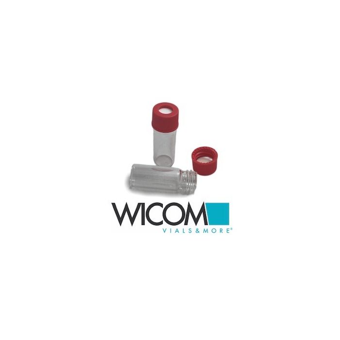 WICOM Combipack, includes 1.5ml screw vial in clear glass and screw cap with Sil...