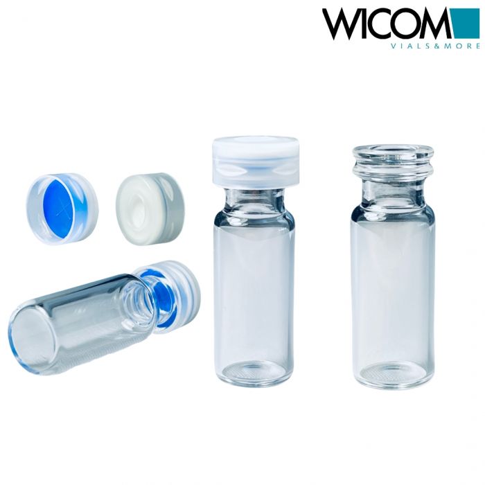 WICOM Combipack, includes 2ml crimpsnap vial in clear glass and snap cap with sl...