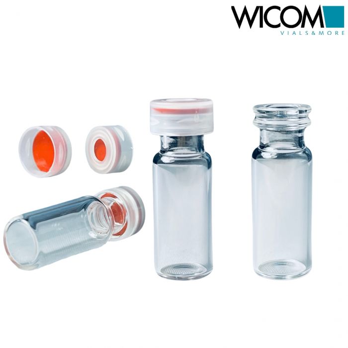 WICOM Combipack, includes 2ml crimpsnap vial in clear glass and snap cap with Bu...