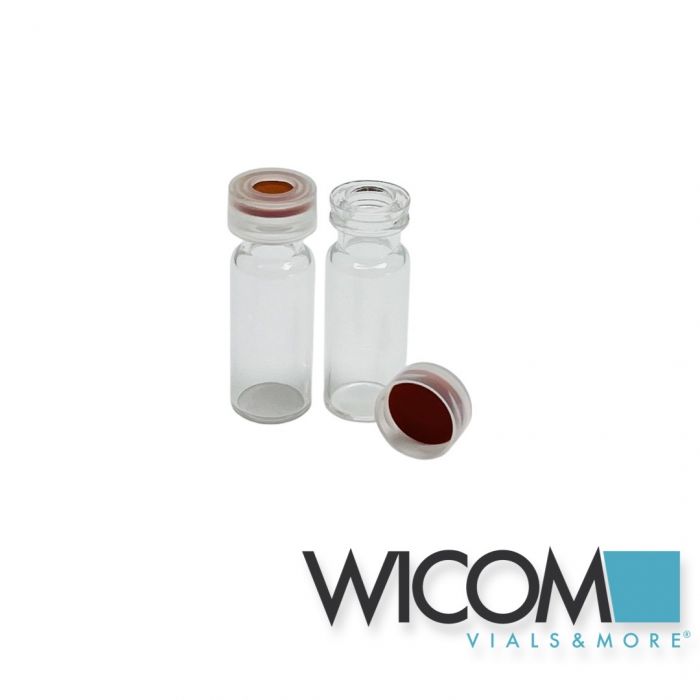 WICOM Combipack, includes 2ml crimpsnap vial in clear glass and snap cap with Bu...