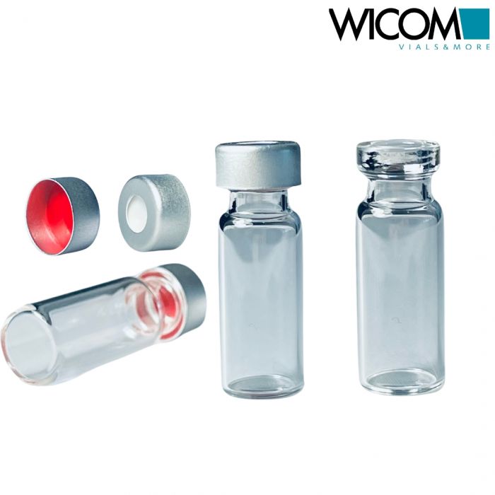 WICOM Combination pack, incl. 100pce of 11mm crimp vials clear glass and 100pce ...