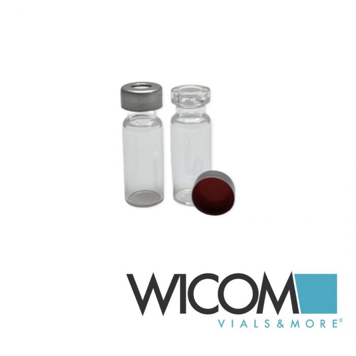 WICOM Combination pack, incl. 100pce of 11mm crimp vials clear glass and 100pce ...