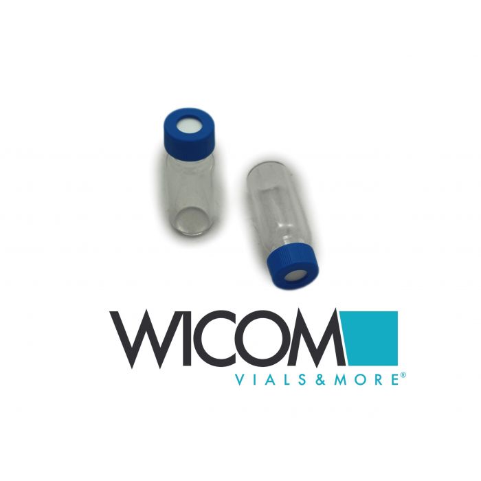 WICOM Combipack, includes 2ml screw vial in clear glass and screwed blue cap wit...