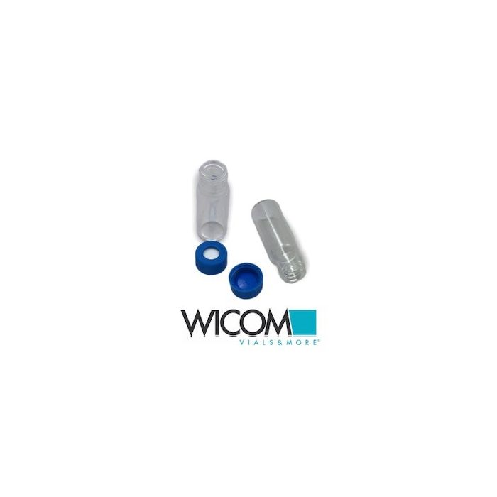 WICOM Combipack, includes 2ml screw vial in clear glass and blue cap witt slitte...