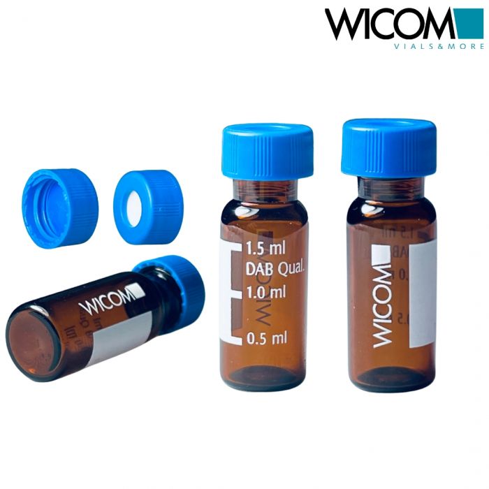 WICOM Kombipack, bestehend aus 1,5 ml 9mm Schraubvials [10*WIC 41160], braun mit...