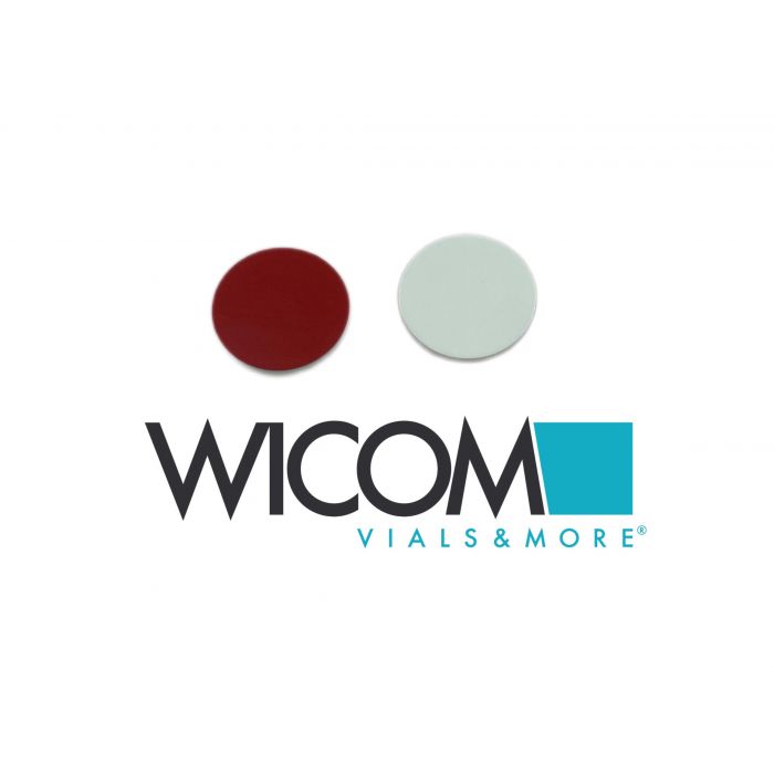 WICOM Septa Silikon/PTFE für 18mm Kappen, weiß/rot 1.3mm, u.a. für Flaschen mit ...