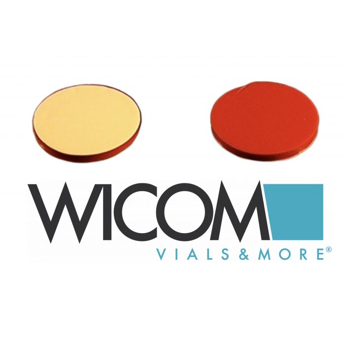 WICOM septum, 8mm, buthyl/PTFE, 1.3mm thick, for 8mm cap