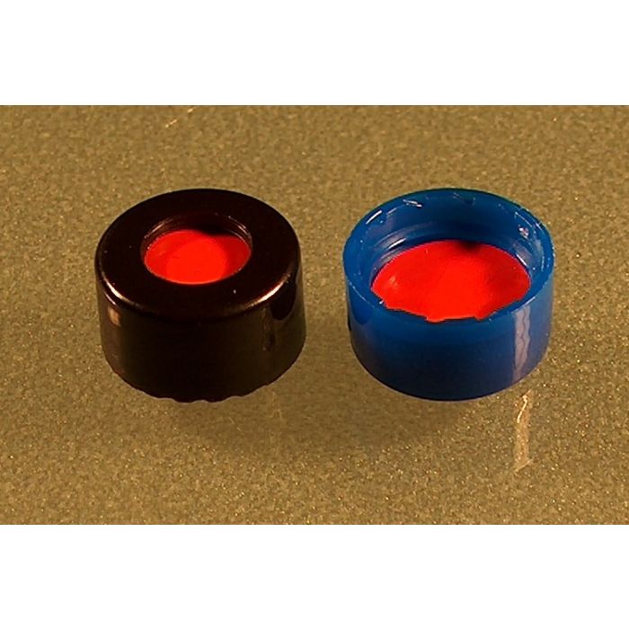 WICOM screw cap, 9mm, black, with PTFE/Silicone/PTFE