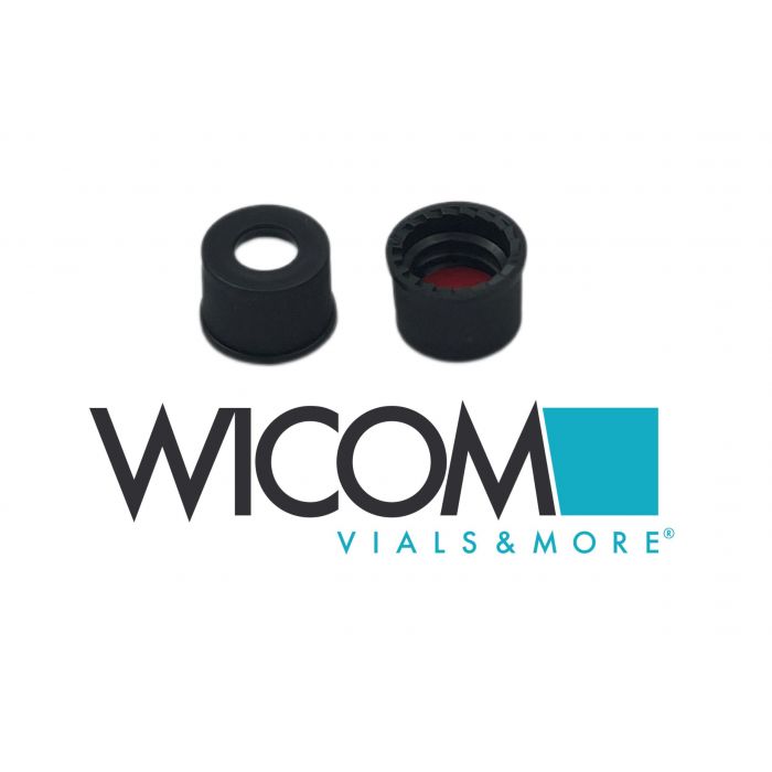 WICOM screw cap, 8mm, black, with Silicone/PTFE septum, for Shimadzu autosampler...