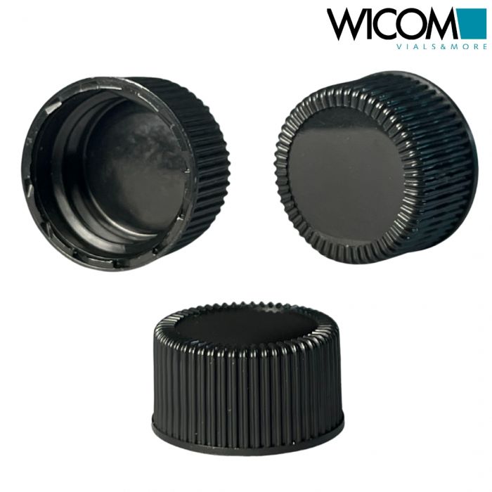 WICOM closing cap, 18mm, black, without septum