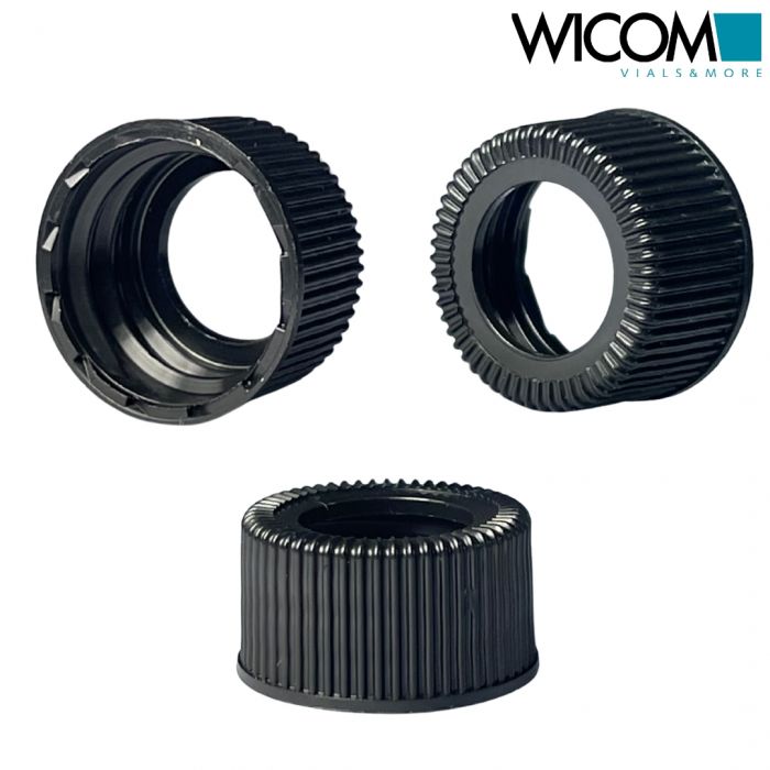 WICOM screw cap, 18mm, black, Polypropylen, with 12mm hole, for WIC 41300... WIC...