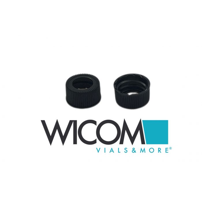 WICOM 18mm screw cap black, PP, with 12mm-hole for WIC 41300... WIC 41330 vials