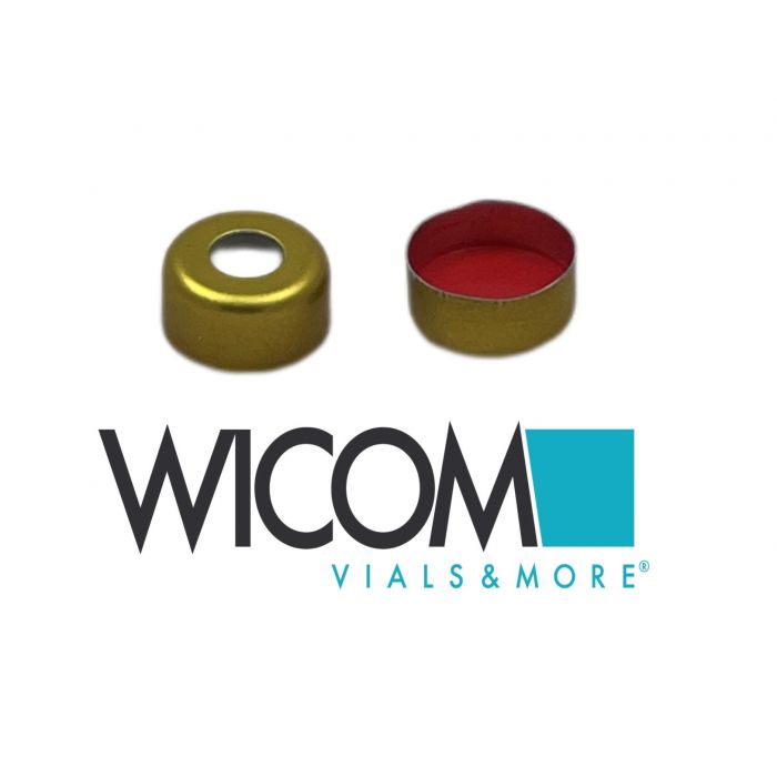 WICOM 11mm Stahlkappen, gold, magnetic, with PTFE/silicone septum for CTC PAL Au...