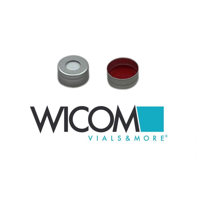 WICOM Crimp cap 11mm, Aluminium, silver with Silicone/PTFE septum cross slitted ...