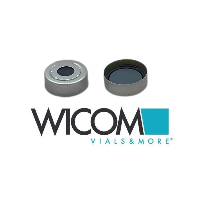 WICOM 20mm Aluminium crimp cap incl. pressure relief with buthyl/PTFE septum, gr...