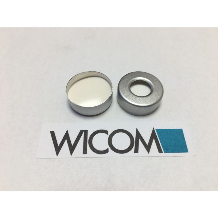 WICOM 20mm Crimp Kappe (Bördelkappe), Aluminium, geschlitzt, 1.5mm beige/weiß, m...