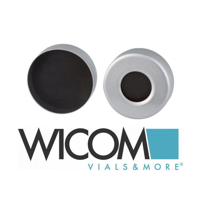 WICOM Crimp cap 20mm, Aluminium with Viton septum, 0.75mm