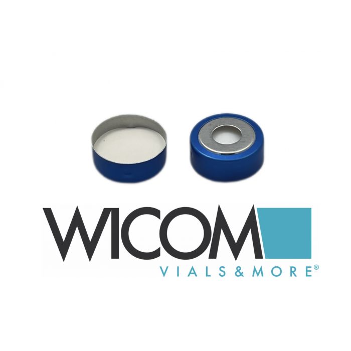 WICOM Crimp cap, 20mm, blue, Aluminium with magnetic disk with Silicone/PTFE sep...