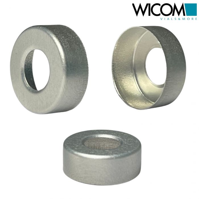 WICOM Crimp cap 20mm Aluminium with 10mm hole