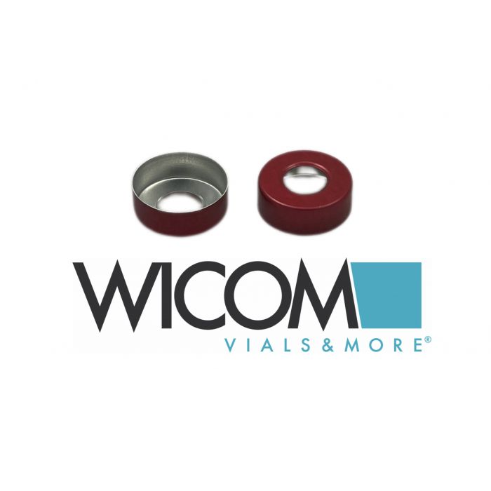 WICOM Crimp Cap 20mm Red Aluminium with 10mm hole w/o septum