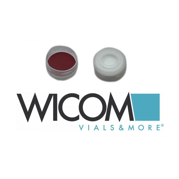 WICOM Snap cap, clear, PP, for 11mm CRIMPSNAP vials, with Silicone/PTFE septum, ...