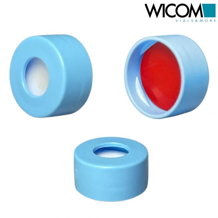 WICOM Snap cap, 11mm blue with Silicone/PTFE Septum red/white