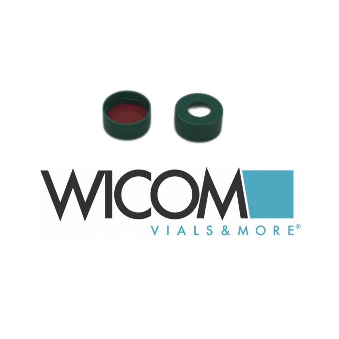 WICOM Snap cap, 11mm green, with Silicone/PTFE Septum red/white
