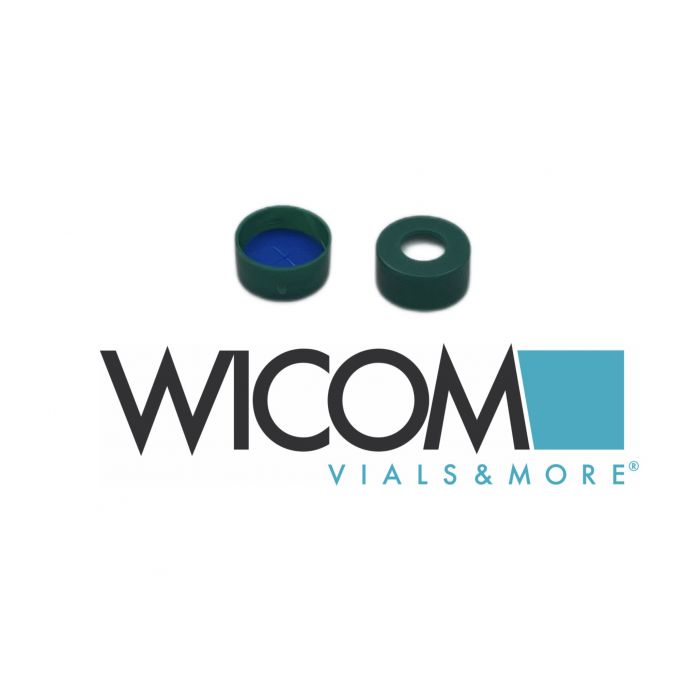 WICOM bouchon à pression 11mm, PP, vert, avec septum PTFE/sili cone (bleu/blanc)...