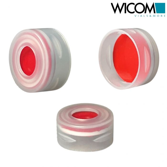 WICOM Snap cap, clear, PP, for 11mm CRIMPSNAP vials with PTFE/Silicone/PTFE sept...