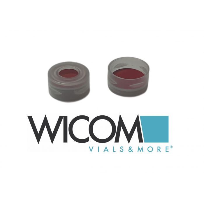 WICOM Snap cap, clear, PP, for 11mm CRIMPSNAP vials with PTFE/Silicone/PTFE sept...
