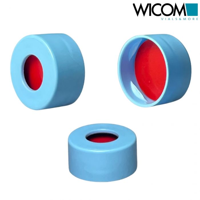 WICOM Snap cap, blue, PP, for 11mm CRIMPSNAP vials with PTFE/Silicone/PTFE septu...