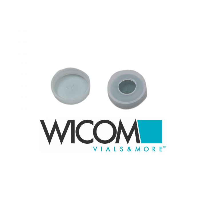 WICOM PE-snap cap, 20mm, 4.5mm opening, silicone/PTFE whit with Y-shape slit