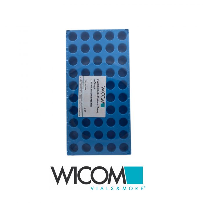 WICOM vial rack, 50 positions (1,5-2ml vials), (12x32mm) made of Polypropylen, 5...