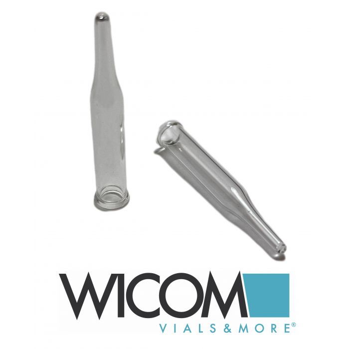 WICOM Micro inserts for 4ml vials, 250µl volume, 40x6mm, 15mm tip; use with spri...