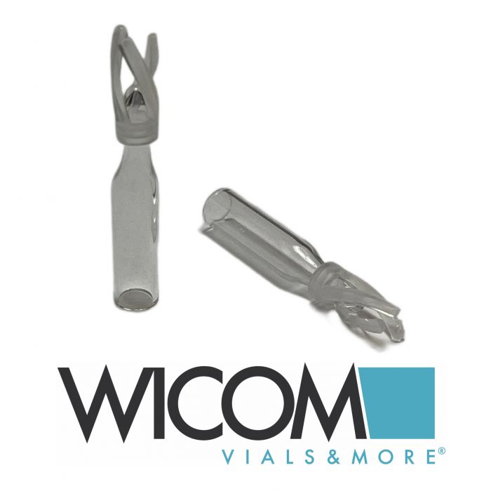 WICOM micro insert of glass, 200µl volume; 5.5mm AD, 29mm length, with spring, f...