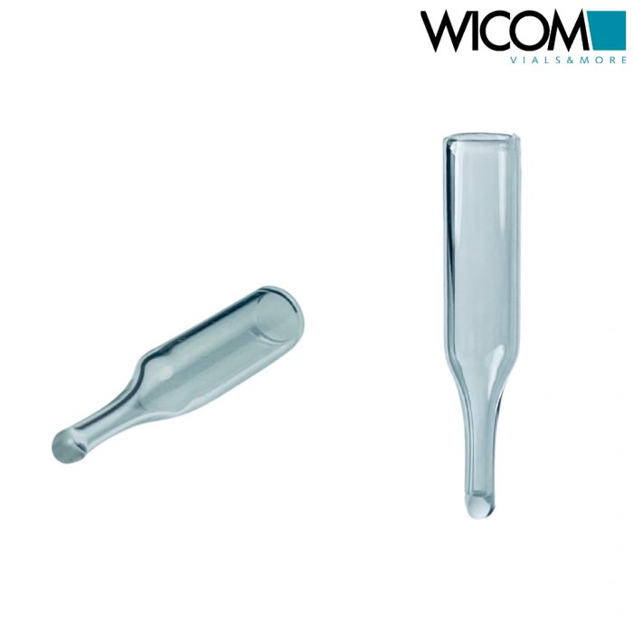 WICOM micro insert, 250µl volume; L=30mm, 6mm AD, 15mm tip, fits for 11mm crimp ...