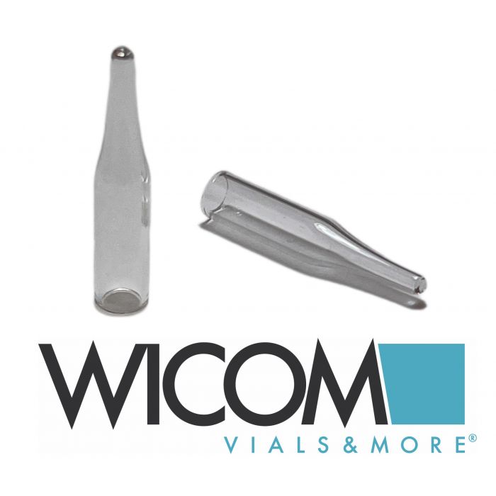 WICOM micro insert, 250µl volume; L=30mm, 6mm AD, 15mm tip, fits for 11mm crimp ...