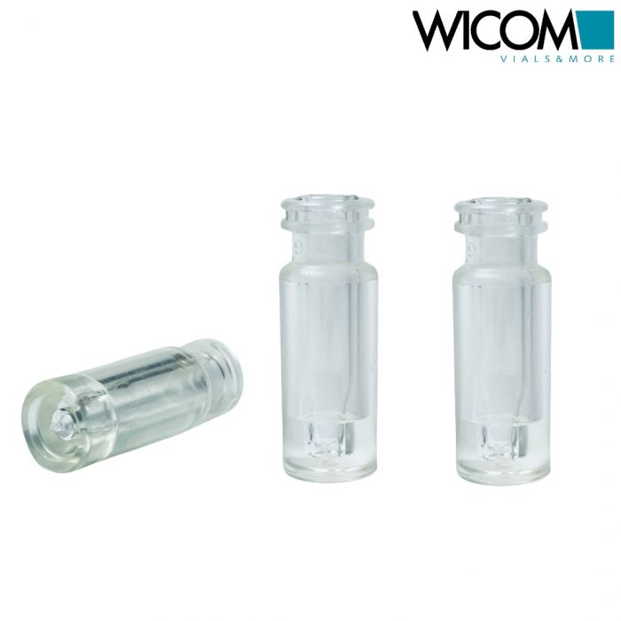 WICOM 11mm CRIMPSNAP vials,  Polypropen with pre installed micro insert 300µl, 1...