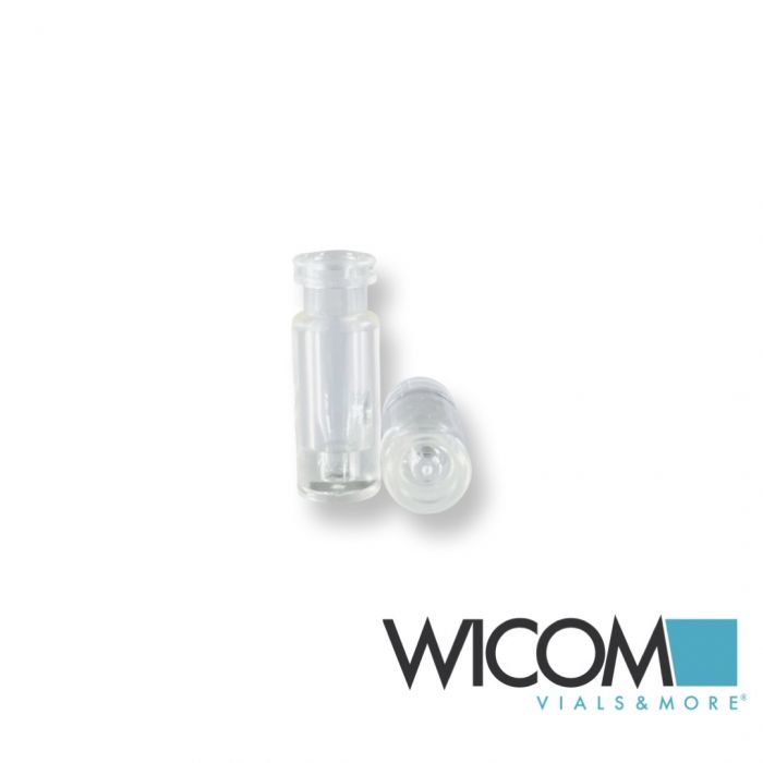WICOM 11mm CRIMPSNAP Vials, Polypropen mit fixiertem Microinse 300µl, 12x32mm, 6...