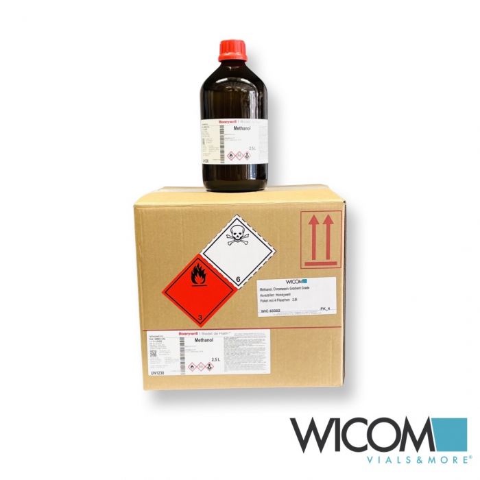 Methanol, Chromasolv Hypergrade manufacturer: Honeywell Box with 4 bottels á 2,5...