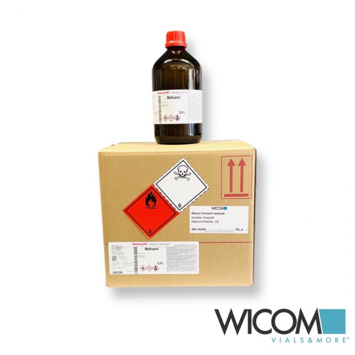 Methanol, Chromasolv Hypergrade Paket mit 4 Flaschen à 2,5l Hersteller: Honeywel...