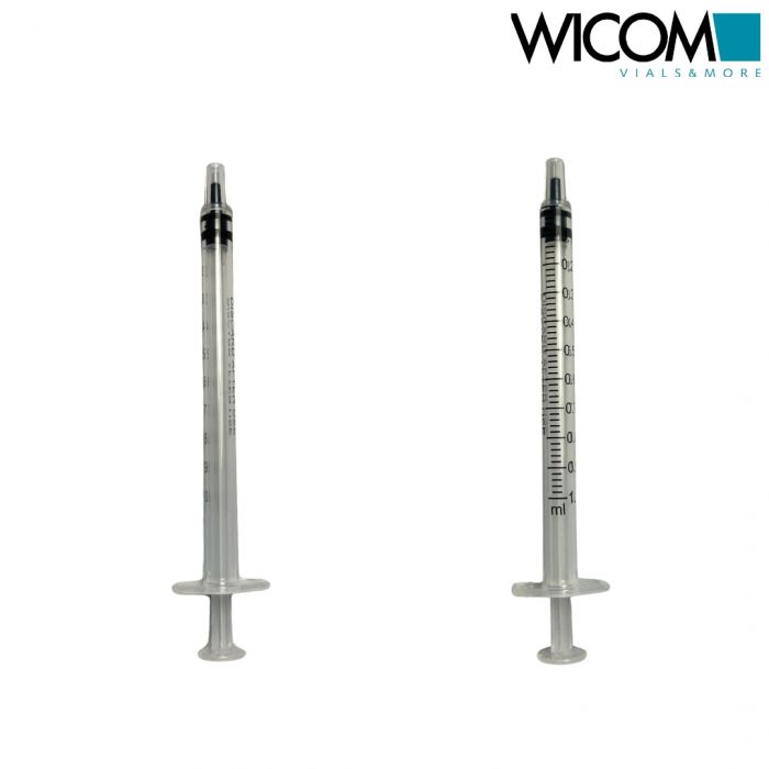 WICOM disposable syringes 1ml, 3-teilig  with seal, unsterile loose in a bag