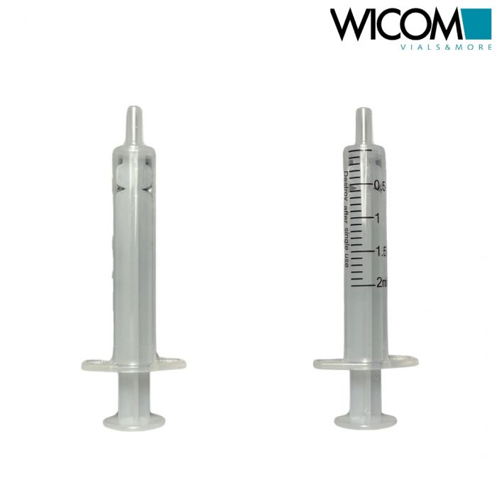 WICOM disposable syringes, 2ml, unsterile, loose in a bag